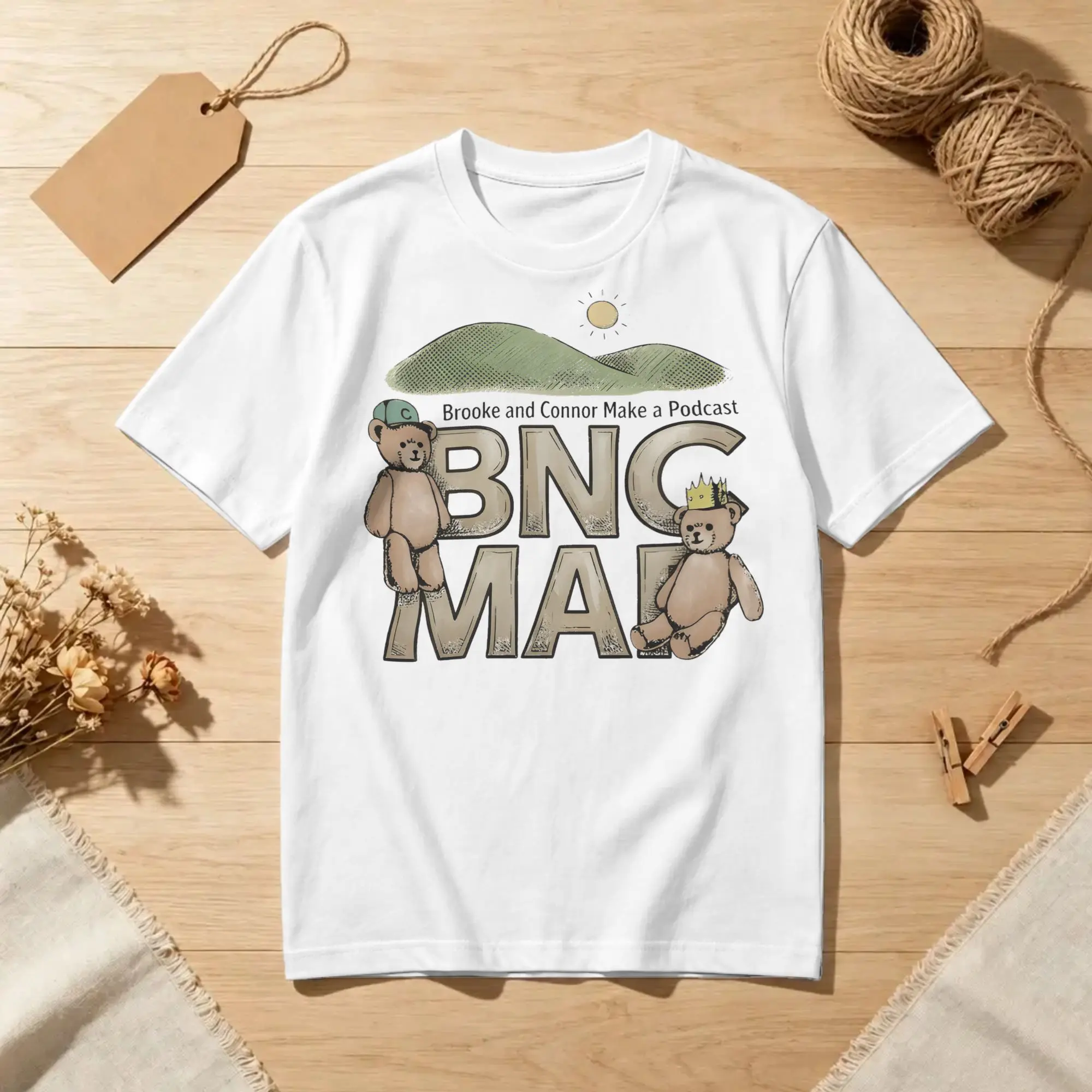 Men T-Shirt Bncmap Bear Sunset Brooke & Connor 100% Cotton Tees Short Sleeve  T Shirts Round Collar Clothes Birthday Present