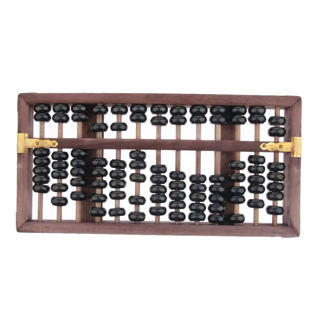 Vintage Style Wooden Abacus Treatment - Professional 13 Column Calculator with Instruction & , Birthday Gift