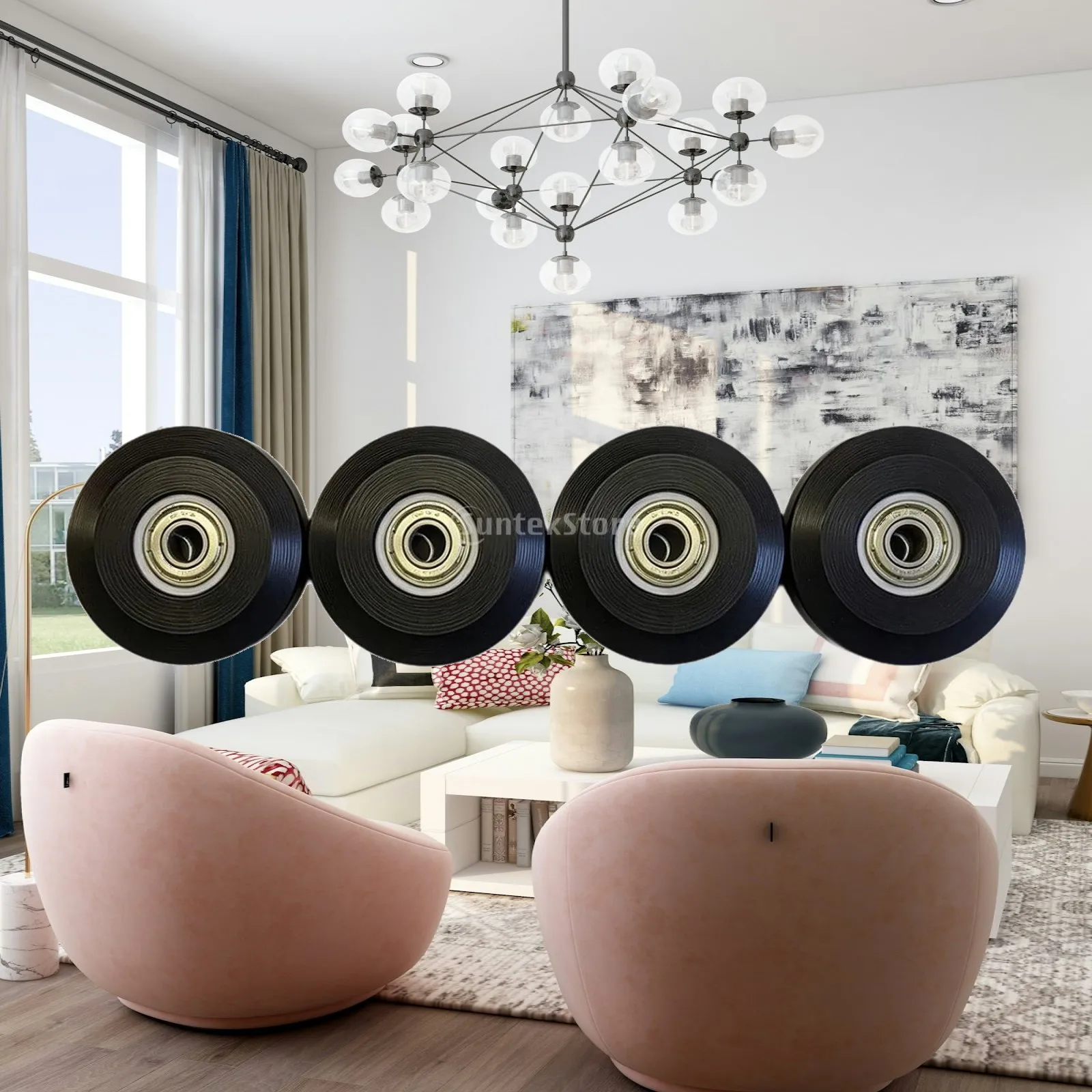 

Pilates Reformer Wheels 58mm PU Replacement Roller Smooth Bearing Quiet Glide for Home Studio Pilates Accessories