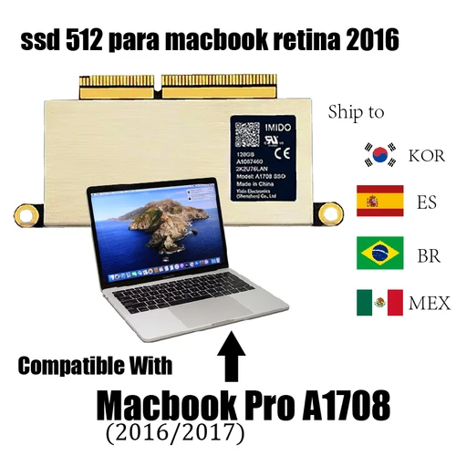 Macbook Disco SSD 1tb Para portátil Compatible con el modelo A1708 (finales de 2016 mediados de 2017 años) (EMC 2978/3164) 512g 2t 256gb SSD portátil