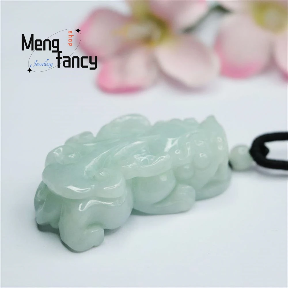 Natural Myanmar Jadeite Ruyi Pixiu Jade Pendant Exquisite Elegant Simple High-grade Handicraft Luxury Quality Fashion Jewelry