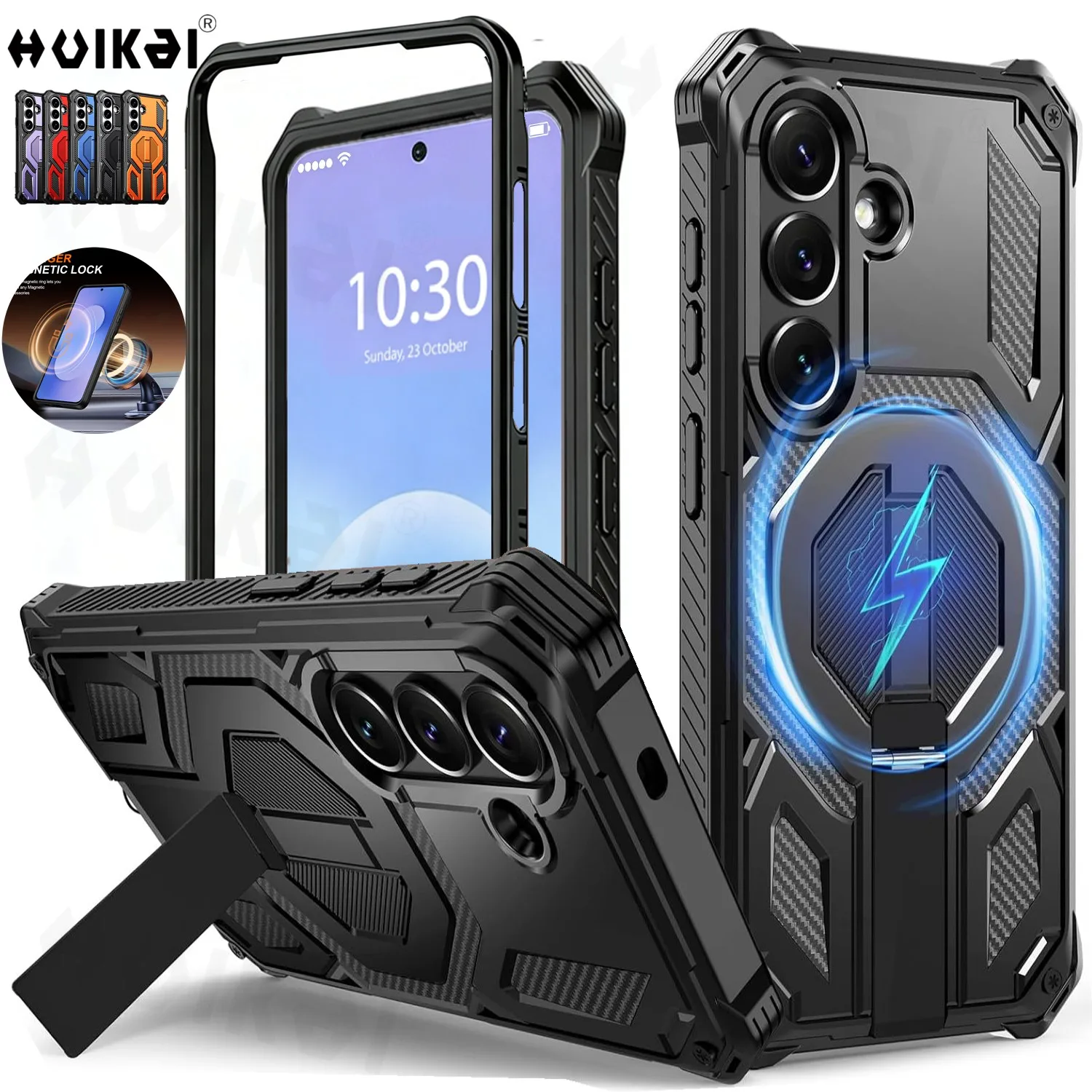 Magnetische Hülle für Samsung Galaxy A37 A57 A17 S26 Utlra S25, militärischer Schutzgrad, stoßfest, starke Stoßdämpfung, schützend