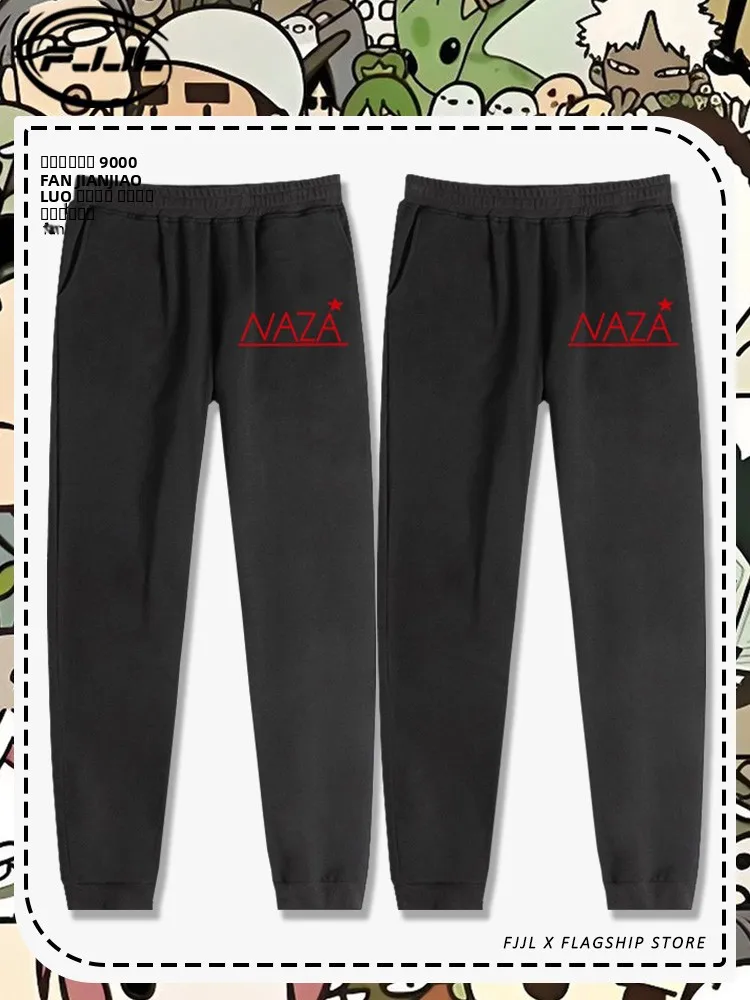 

Мужские брюки свободного кроя Lo Xiao Hui Battle Memoirs 2 с мультяшным принтом, осенне-зимние, новая коллекция, уличный стиль