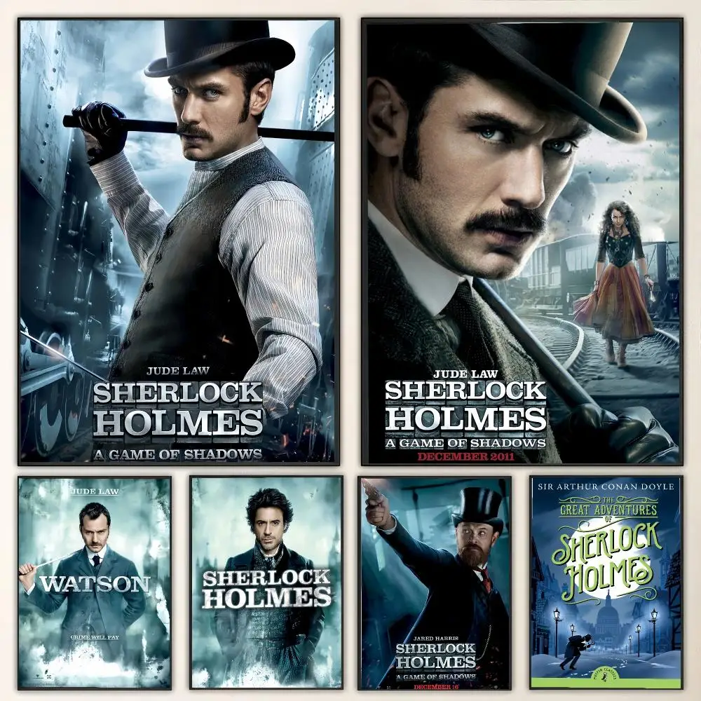 Pattern S-Sherlock Holmes Painting Calligraphy Canvas Poster Wall Art for Living Room Bedroom Cafe Decor Gift
