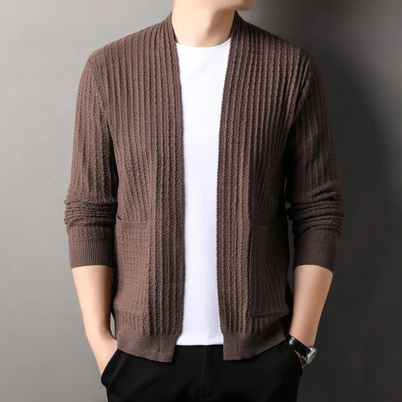 

New Men's Business Fashionable Knitted, Autumn and Winter Sweater Coat, Daily Warm Commuter Sweater, High Quality Casual Coat