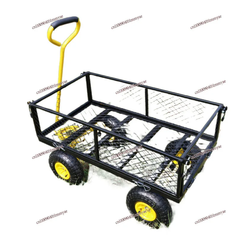 Tool cart, trolley, flatbed trailer, foldable net, side gear removable