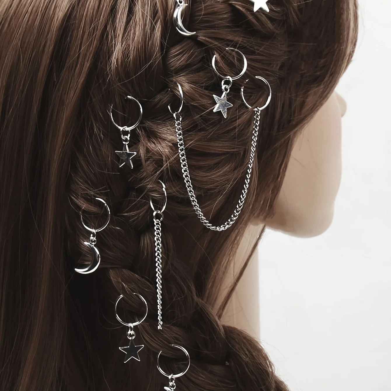 

22 Pcs Wig Braid Fashion Metal Hair Accessory Tassel Star Hair Clip Set