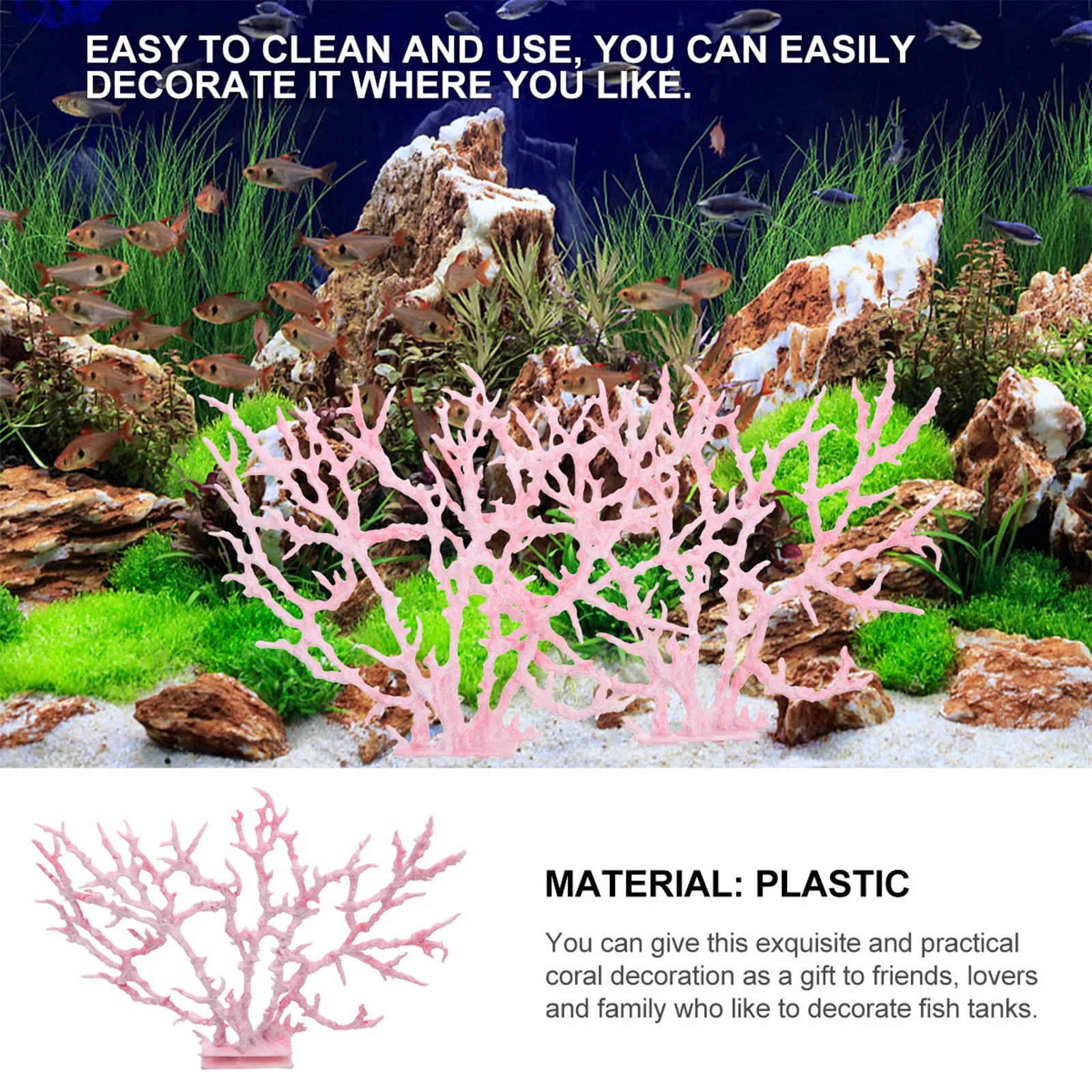 

Easy to Clean Coral Decoration Vivid Fish Tank Fine Workmanship Resin Aquarium for Landscape