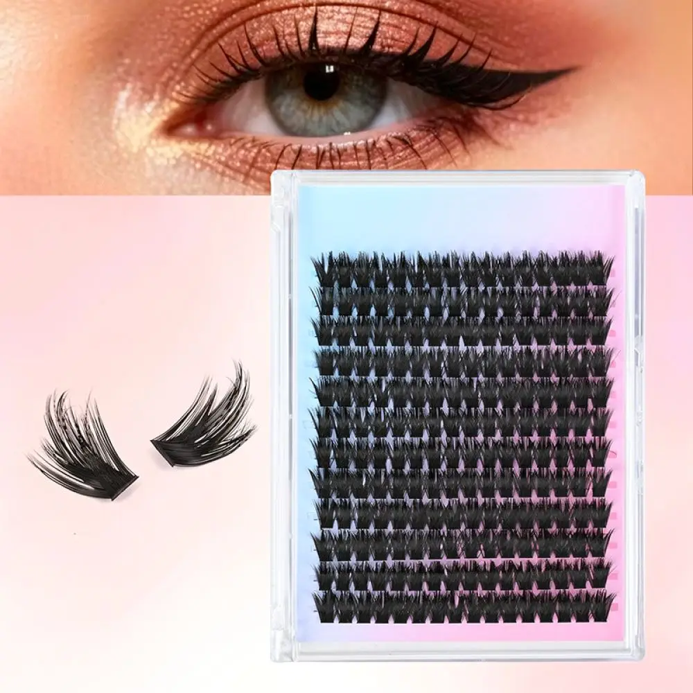 Soft Fiber Segmented Individual Lashes Spike Style Natural Volume DIY Grafting Fake Eyelashes Eye Makeup Extension Tool