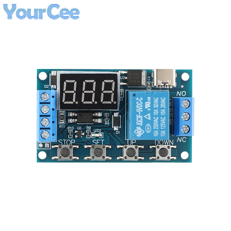 1 Channel Way Relay Module Trigger Time Delay Circuit Cycle Open Intelligent Remote Serial Control Relay Board Type-C USB 6-30V