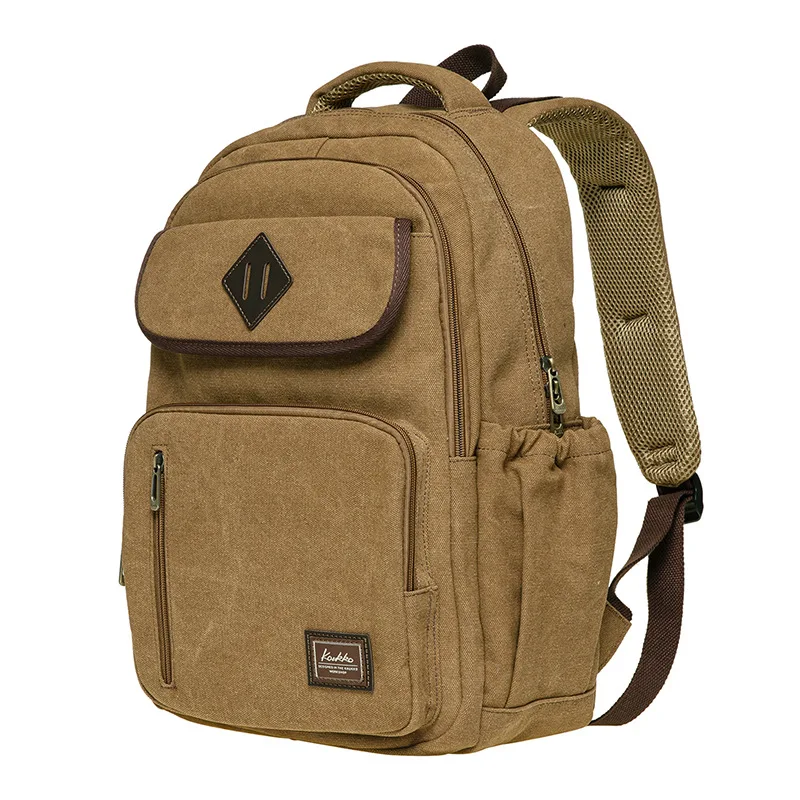 Vintage Canvas Backpack Women Men for Trips, School and Office with Laptop Compartment, 18L