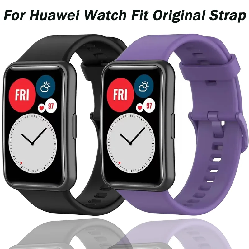 Weiches Silikonarmband für Huawei Watch Fit Smartwatch, Original-Armband, Ersatzarmband für Huawei Fit, neues, komfortables Band