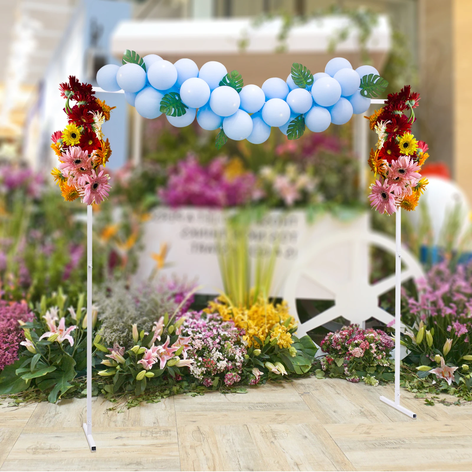 

2 m Wedding Arch Background Stand,Adjustable & Easy to Assemble, for Weddings, Engagements, Garden Decoration, White