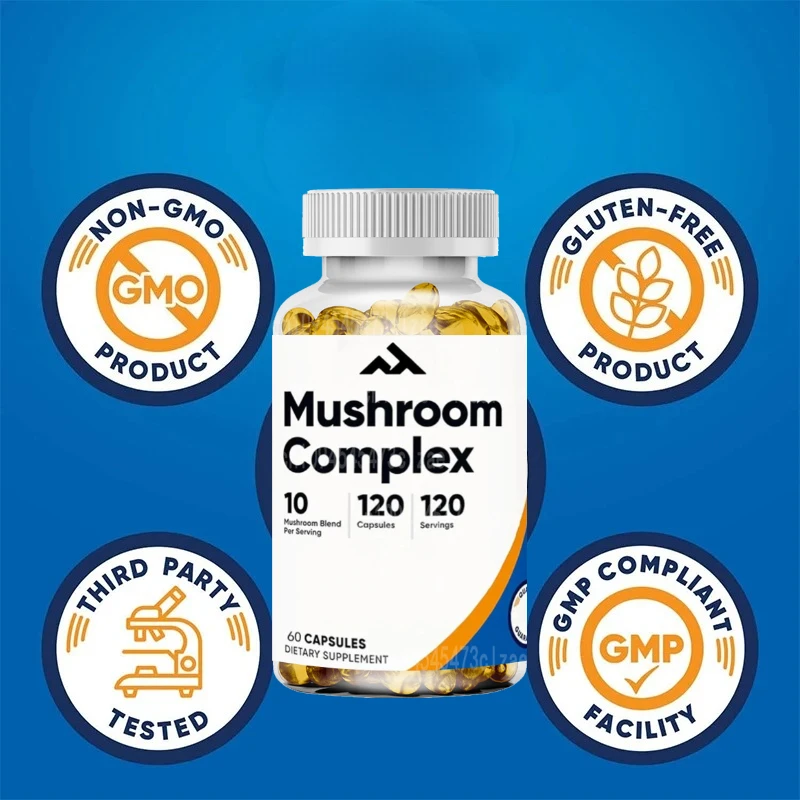 

Mushroom Complex Supplement, 60 Capsules - Containing Ganoderma Lucidum, Shiitake Mushrooms, Shiitake Mushrooms, Etc