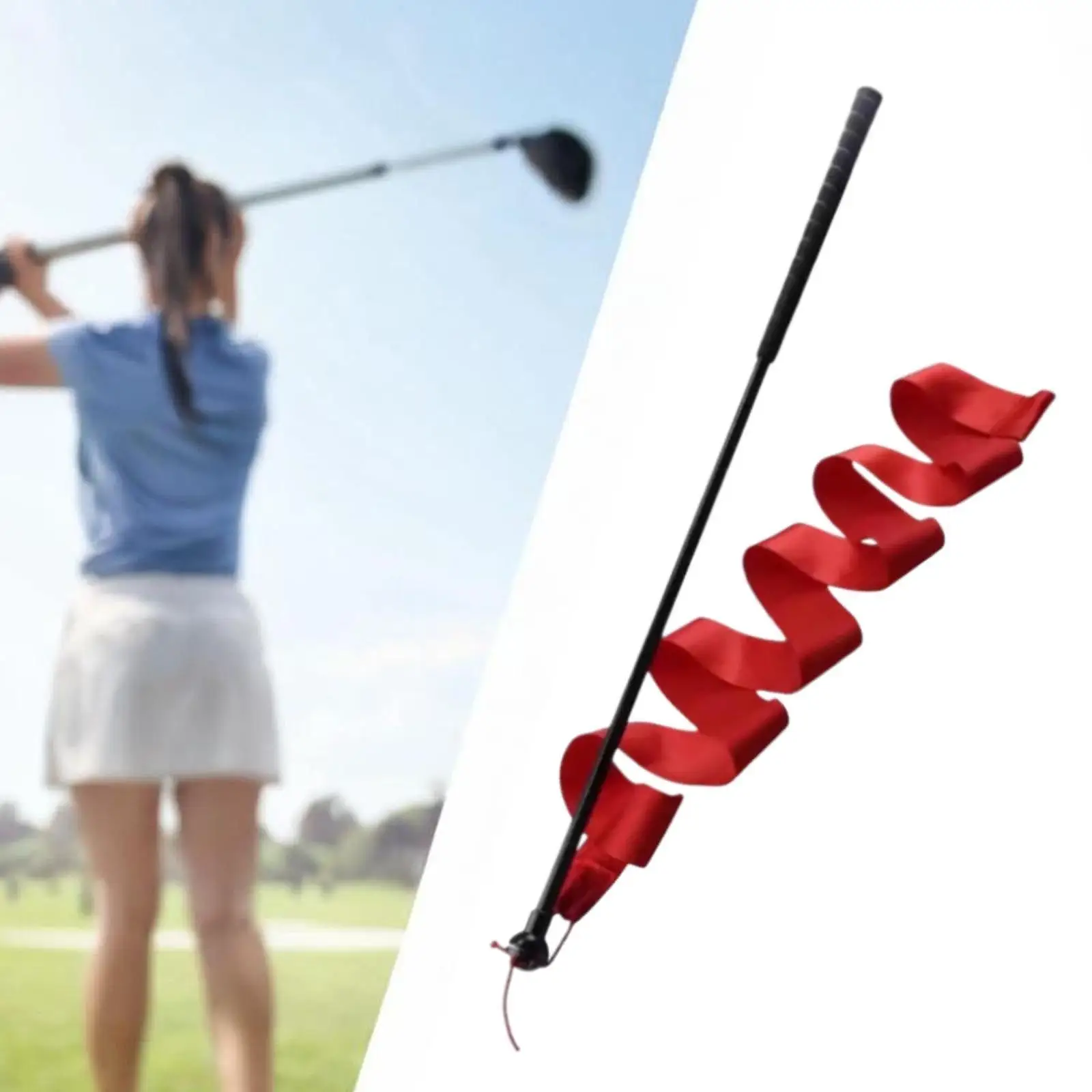 Aluminum Golf Swing Trainer Ribbon Swing Impact Exercise Guide Golf Practice Stick for Golf Training Club Accessory