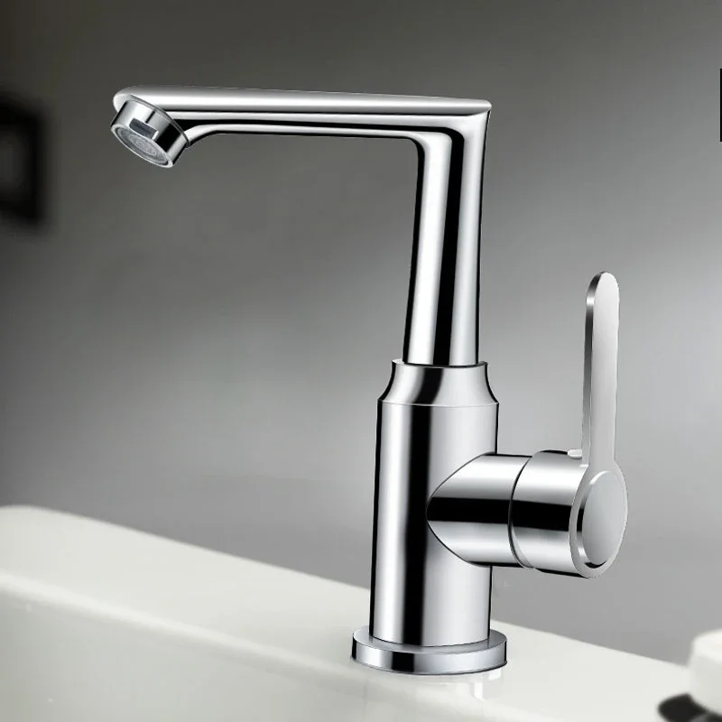 Washbasin stainless steel faucet 360 degree rotating small seven character hot and cold kitchen faucet