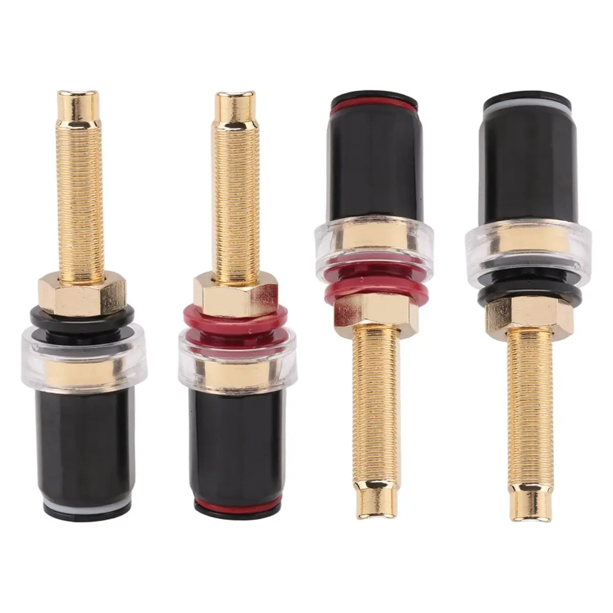 DT85 4Pcs Hifi Speaker Terminal Binding Post Pure Copper Gold Plated Amplifier Connector for Female Banana Jack Plug