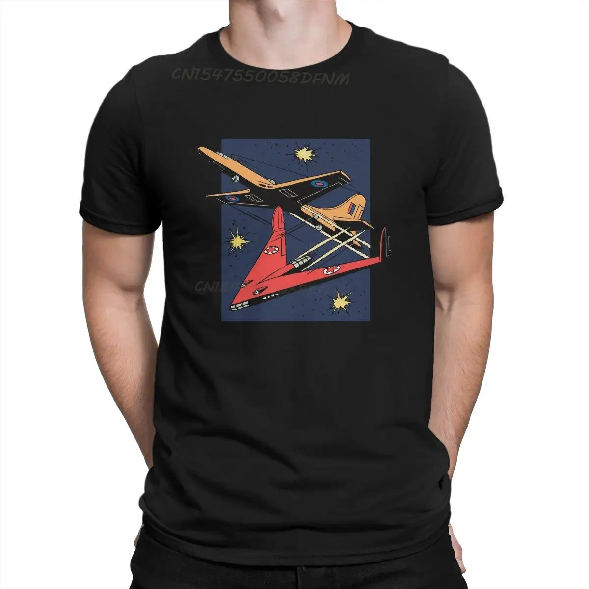 The Golden Rocket and The Redwing Hip Hop T Shirt Blake and Mortimer Belgian Comics Anime T-shirts Oversized T-shirt For Men