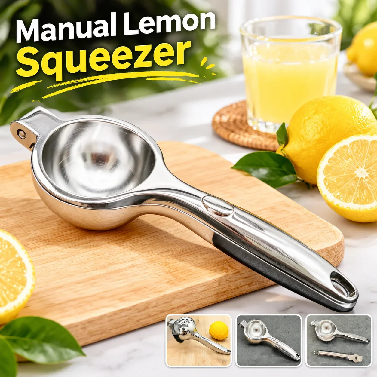 Manual Lemon Squeezer Zinc Alloy Kitchen Juicer Hand Press Citrus Lime Juicer