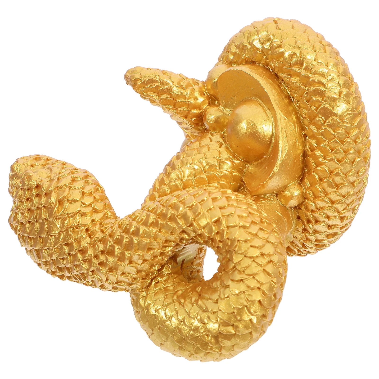 

Resin Snake Statue Chinese Style Golden Yuanbao Snake For Garden Desktop Decoration Animal Craft Ornament Creative