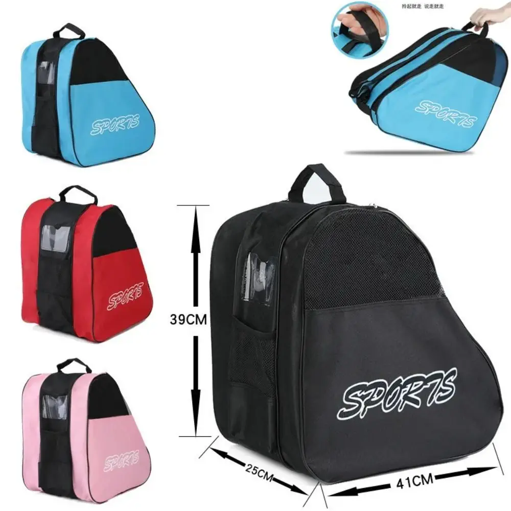 Bolsa portátil para patines, bolsa transpirable de gran capacidad para patinaje sobre hielo, bolsa de almacenamiento para patines, bolsa para zapatos de patinaje, bolsa para patines en línea para niños