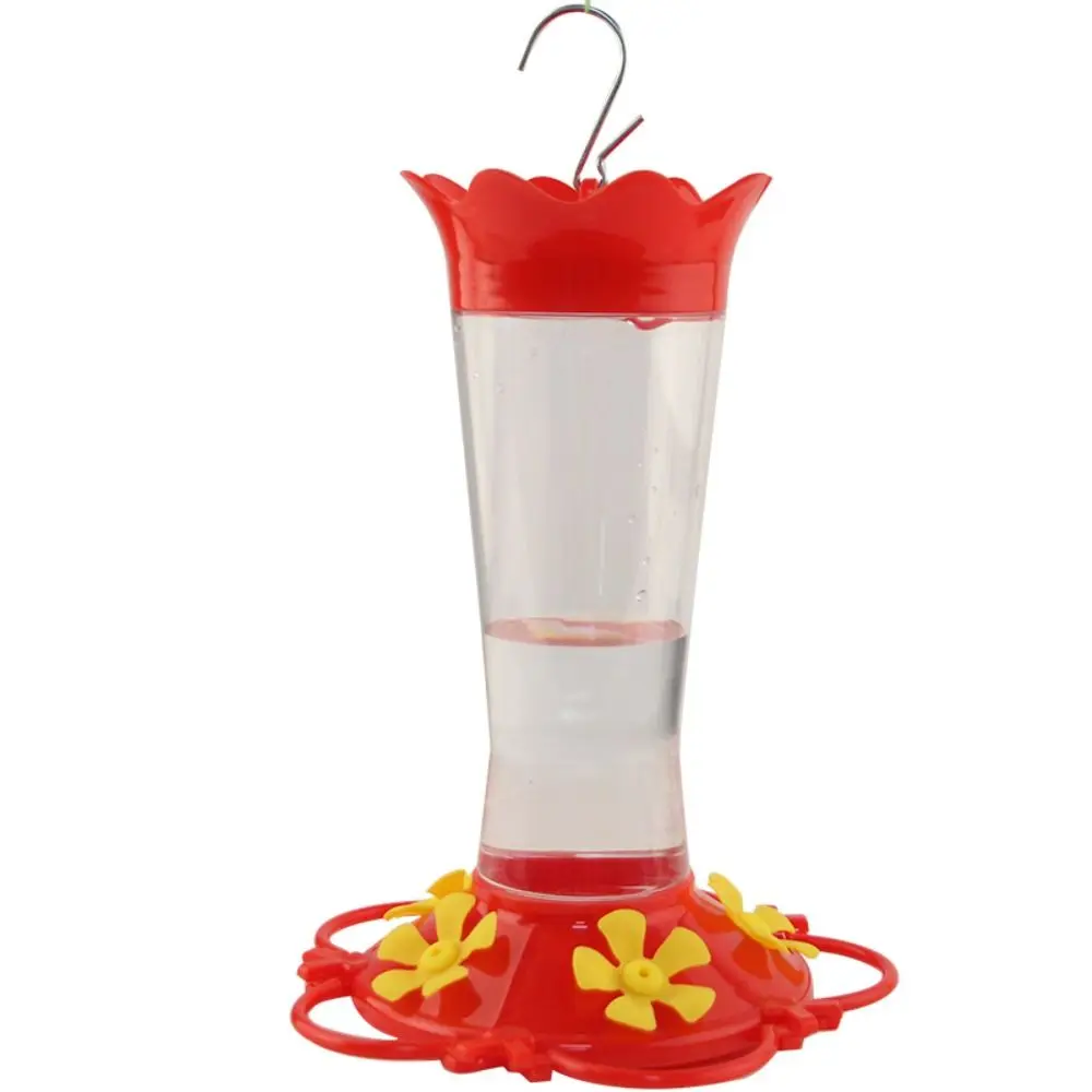 New Suspended Hummingbird Feeder 5 Feeding Ports with Hook Red Nectar Feeder Bee Resistant Bird Feeder Outdoor Hanging