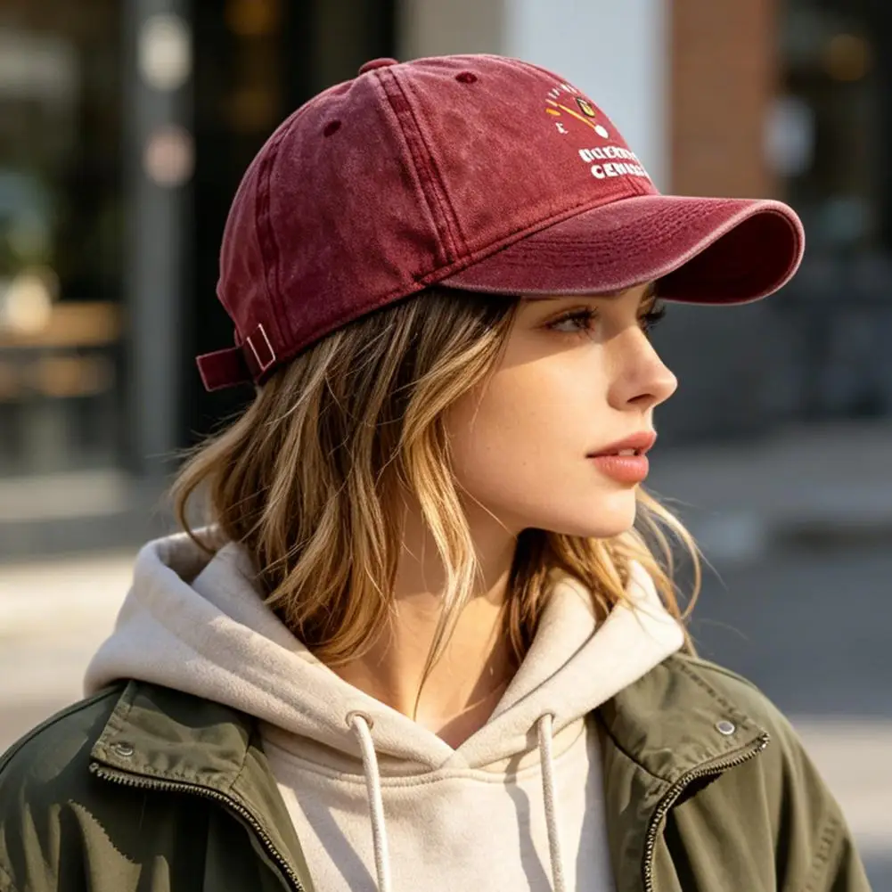Embroidery Pattern Baseball Hat Retro Distressed Style Baseball Cap Washed Cotton Outdoor Sunshade Cap American Street Style Cap