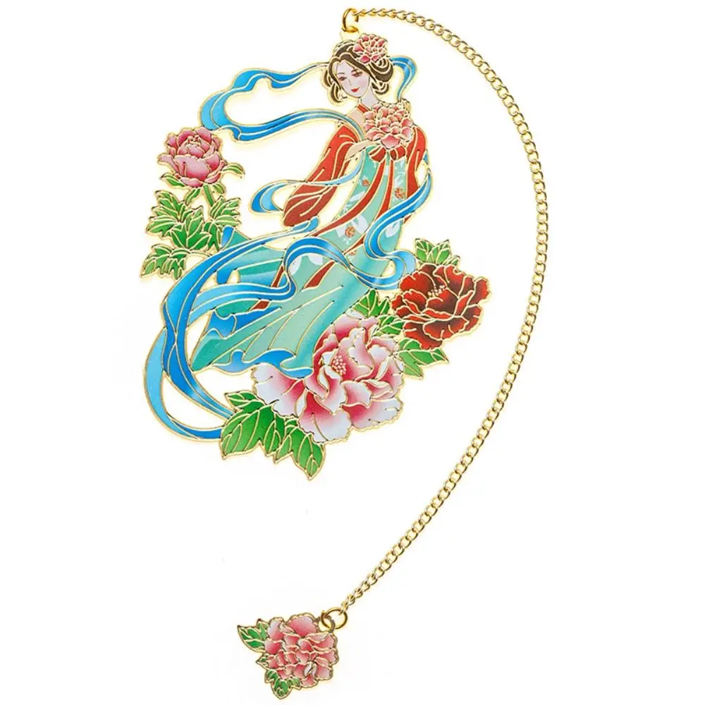 Retro-Lesezeichen aus Metall mit Quastenanhänger, hohler Buchclip, Blumenfee, Paginierungsmarkierung, Buchliebhaber