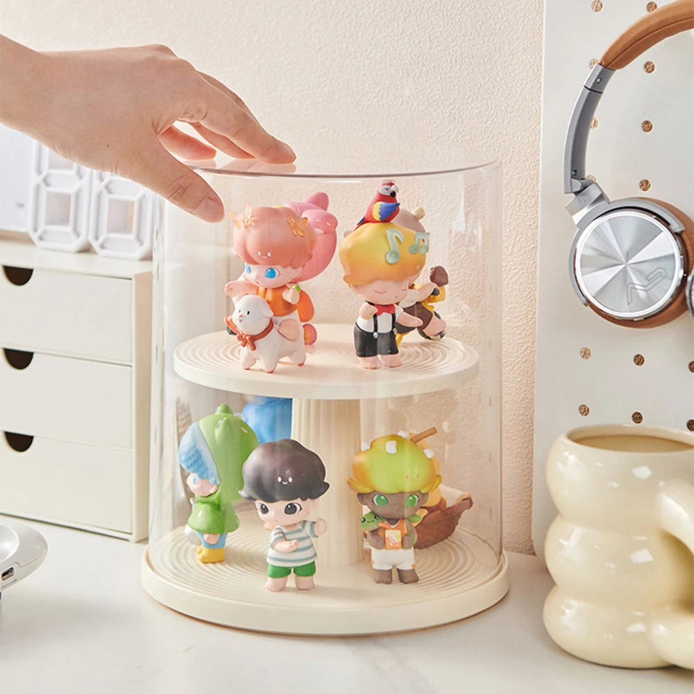 

Transparent Plastic Storage Rack, 360 Degree Rotatable Desktop Display Rack, Lego Doll Desktop Dustproof Storage Box