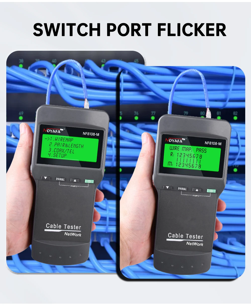 NOYAFA NF-8108M Netzwerkkabeltester Professioneller RJ45-Tester Längenmessung Kabelverfolger POE-Netzwerkwerkzeuge – Detail 4
