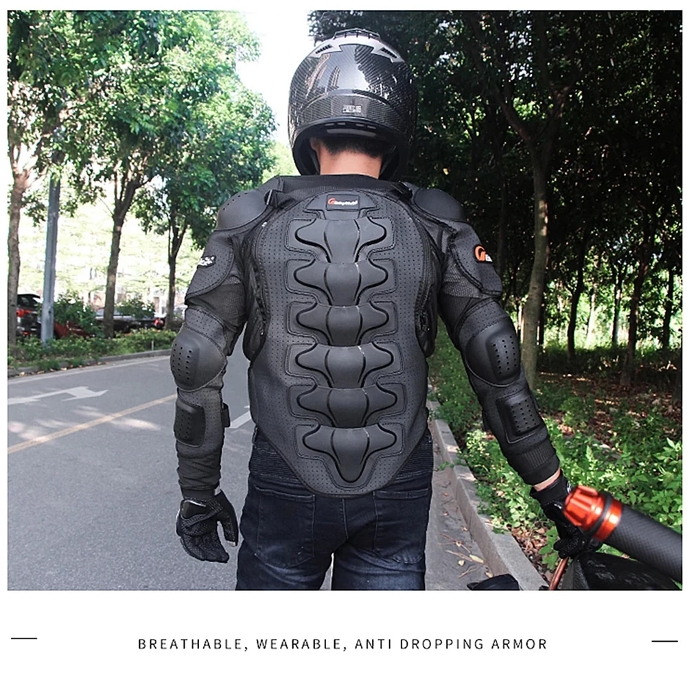 Chaqueta de motocicleta de manga larga con pegatinas mágicas, transpirable, ajustable, Protector de carreras, armadura de Hx-p13, equipo de protección