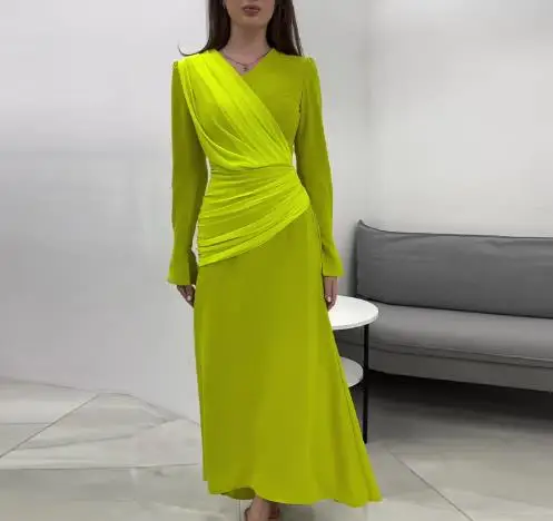 

Dresses Women's Wear Autumn New 2025 Female Fashion Party Clothing Temperament Slimming Elegant High Waist Dress for Women