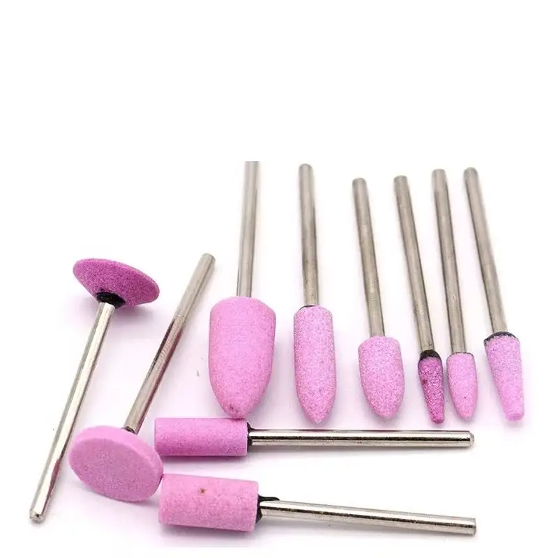 1Pcs 2.35mm Shank Abrasive Mounted Stone Cylindrical For Rotary Tools Grinding Wheel Head Pro Polishing Ceramic Pink