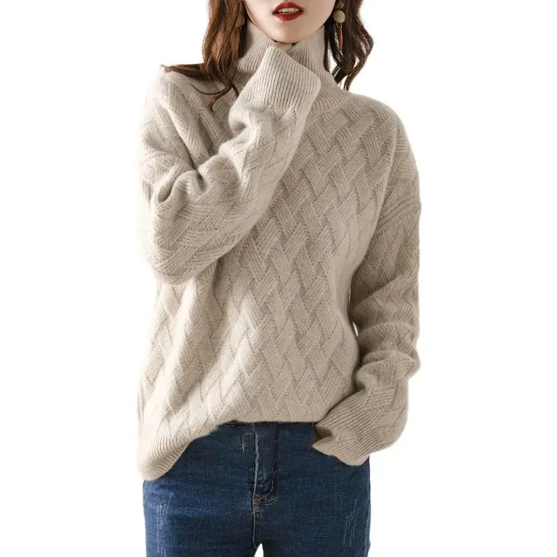 2024 New Women Loose Sweater Winter Casual Chic Cashmere Oversize Thick Sweater Pullovers Pullover Female Long Sleeve S-3XL