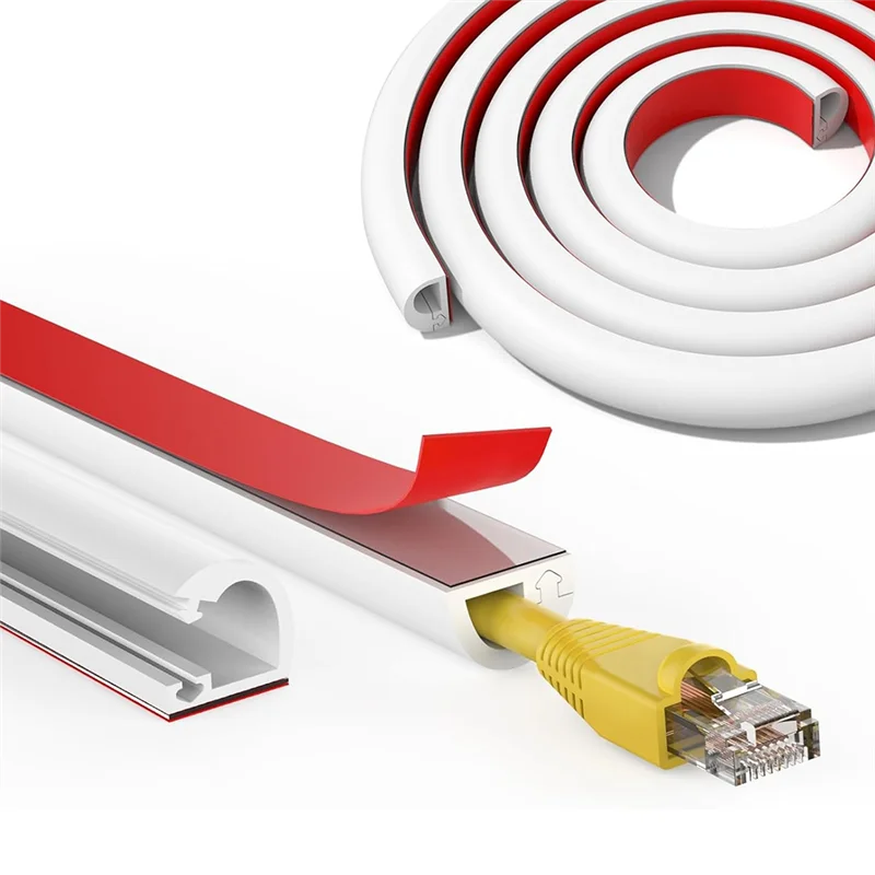 THIVN-2Pcs Wall Cord Hider 118 Inch,Self Adhesive Cable Hider Cord Cover For Wires,Flexible Wire Cover Cable Raceway