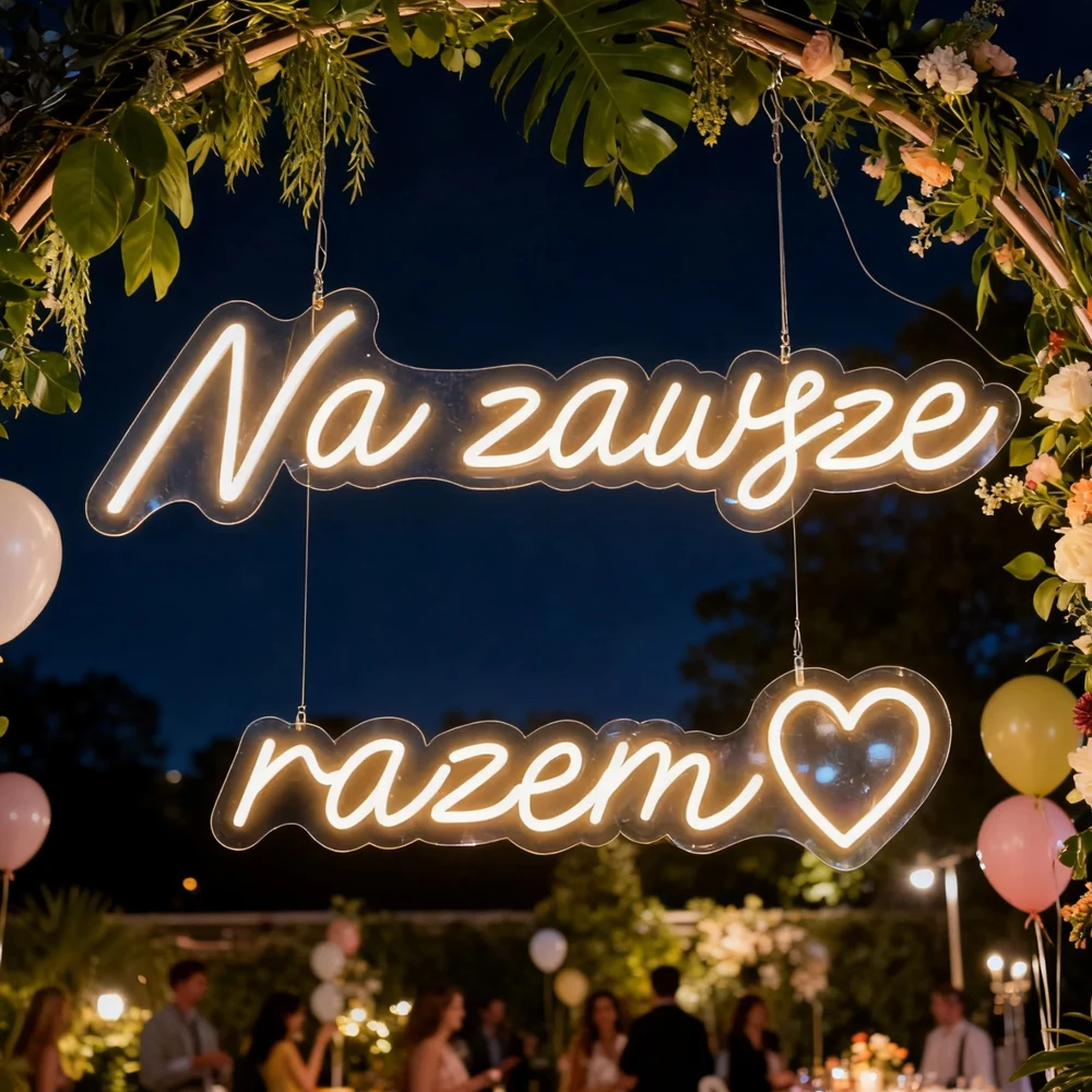 Custom Big 75cm Neon Light LED Neon Sign Together Forever Sign for Wedding Birthday Room Home Decoration