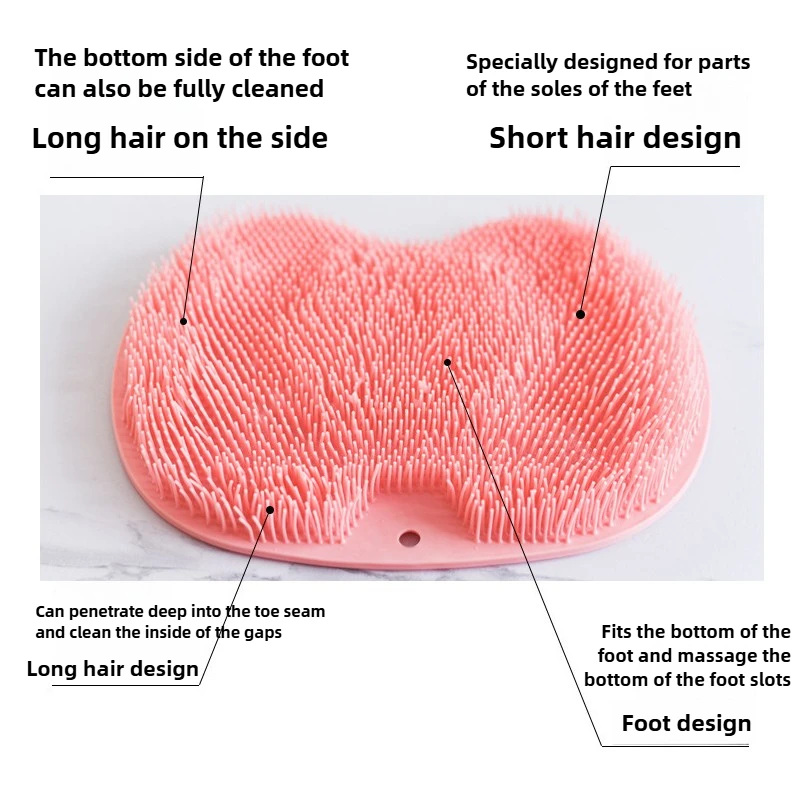 Exfoliating Shower Massage Foot Pad Silicone Anti-slip Bath Mat Back Massage Brush Body Cleaning Bathing Accessories
