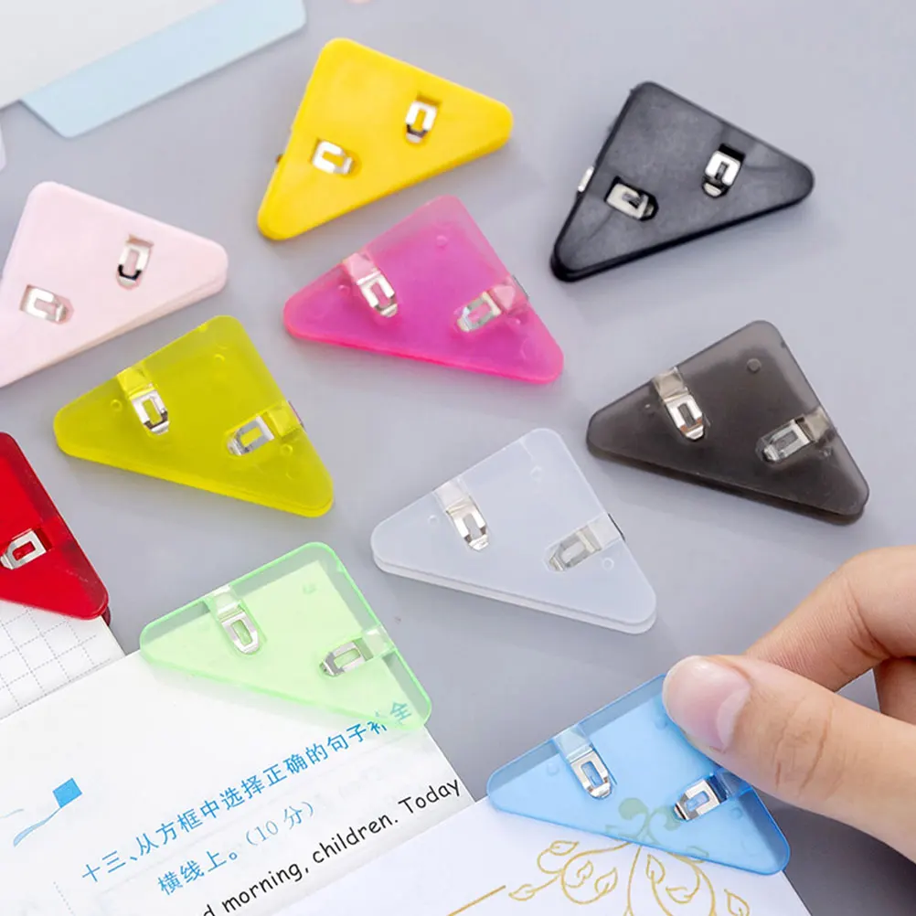 

50pcs Triangular Corner Paper Fastenerstrong Clamping Force Nordic Style Triangle Book Clip Page Holder Binder File