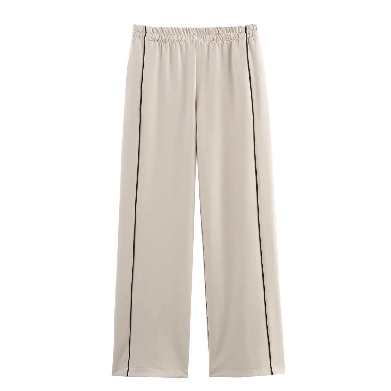 Women Stripe Lady Pants Trousers Strethy Waist Female Pants