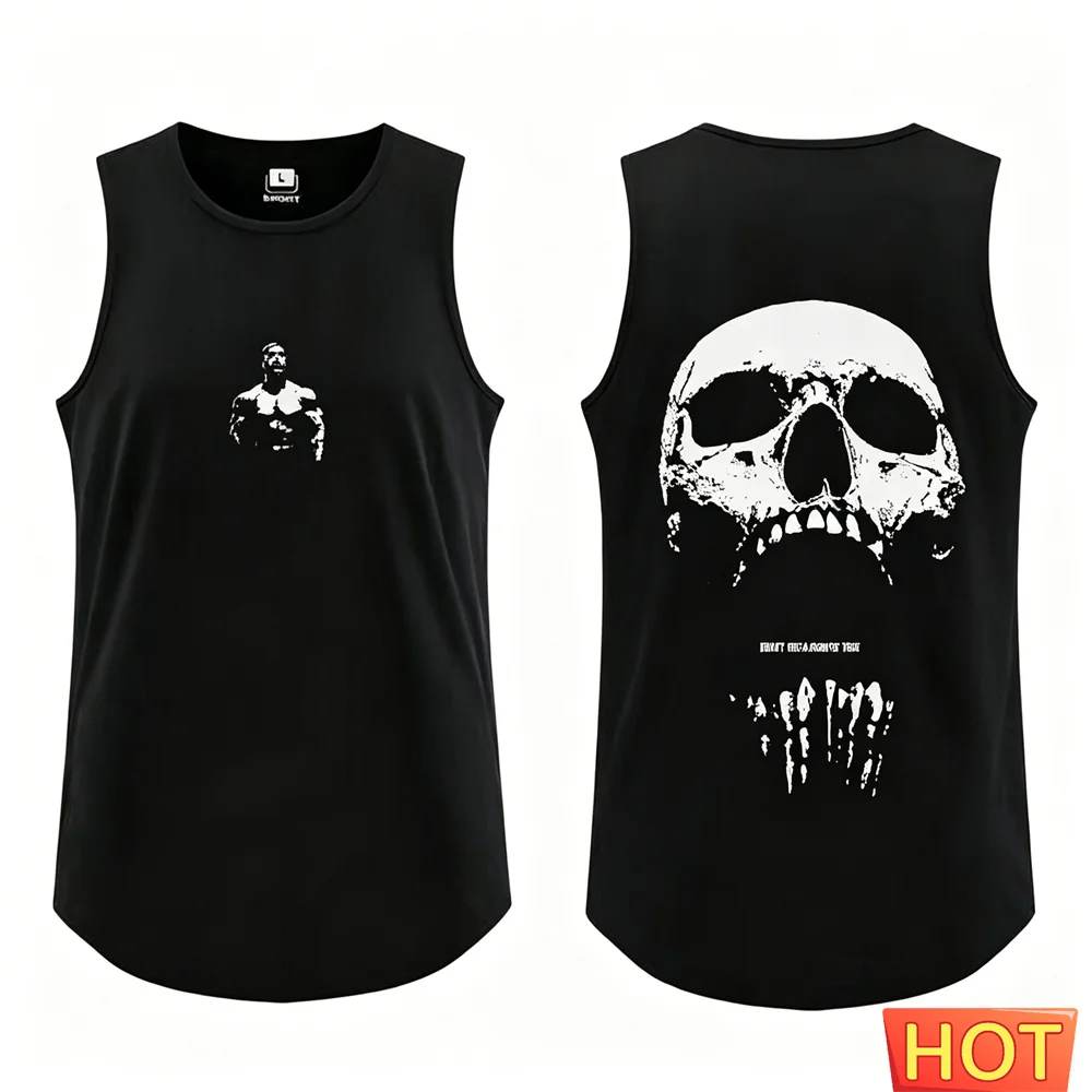 3D skull gym hombre fitness vest Summer men's t-shirts and tank top Round neck fitness men's vest Men Gym Cheap y2k clothing top