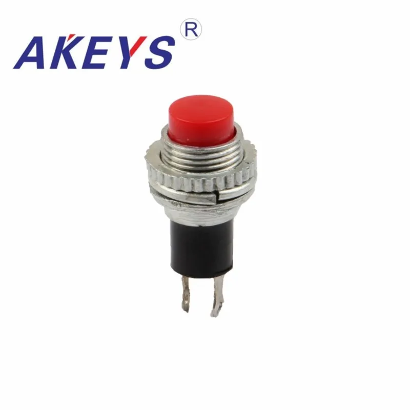 10PCS PS-314 flat metal Current switch Upper threaded thread mechanical push button PS-26