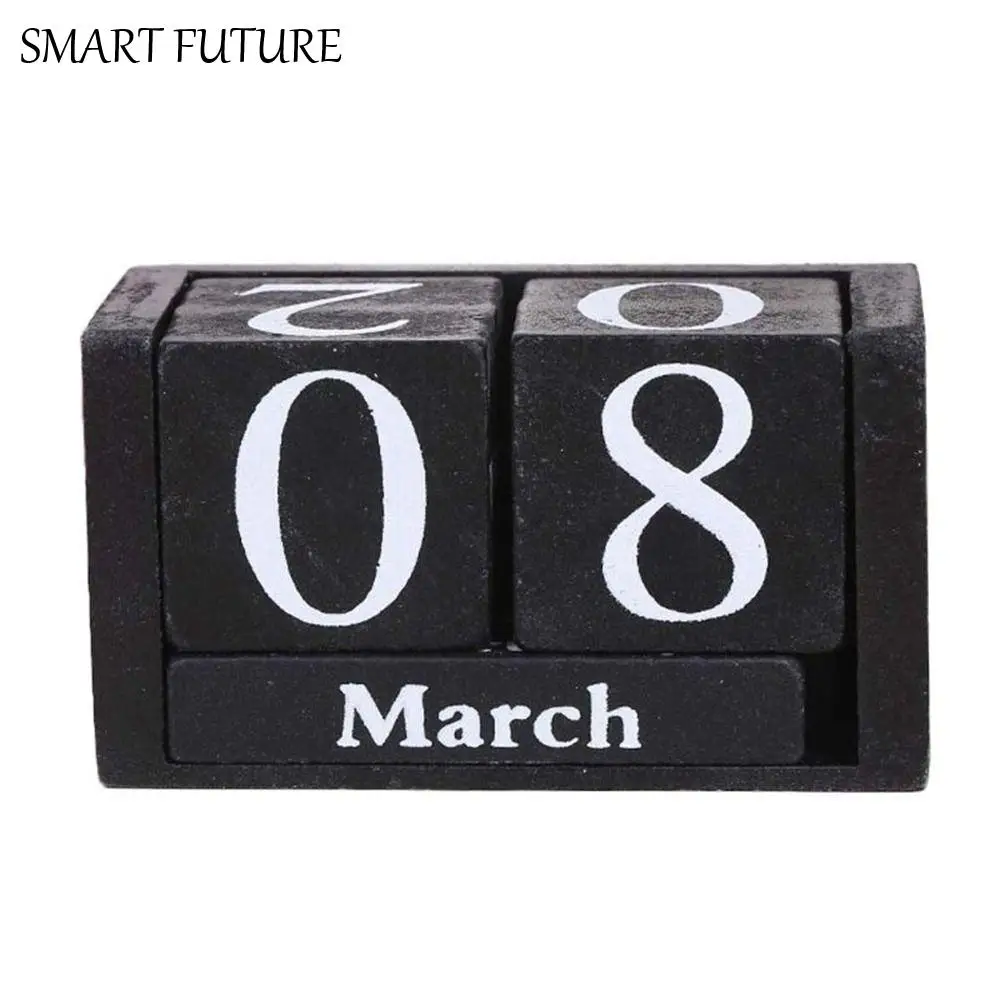 

MDF Wooden Perpetual Calendar Pastoral Style Eternal Blocks Building Blocks Calendar Perpetual Calendar Month Display
