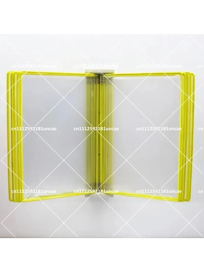 A4 Wall Mounted 10 Page Flipping Folder Standard Operation Manual Data Display Rack PVC Metal Frame