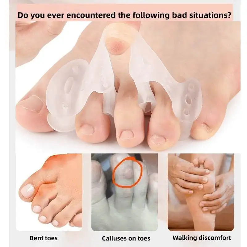 

1/2/5/10Pairs Breathable Hole Toe Separator Bunion Corrector Finger Gel Straightener Spacers Stretchers Protector Correction