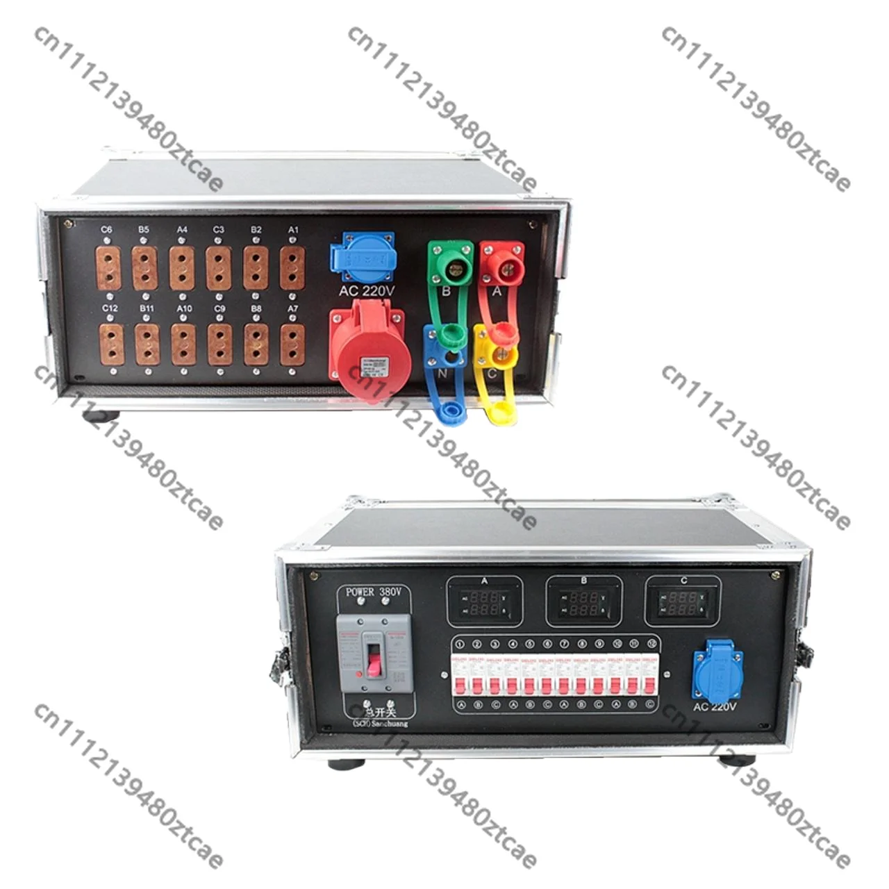 Flight Case Power Distribution Box  Bakelite Socket Mini Straight-through Cabinet For Wedding Stage Light Audio LED Screen