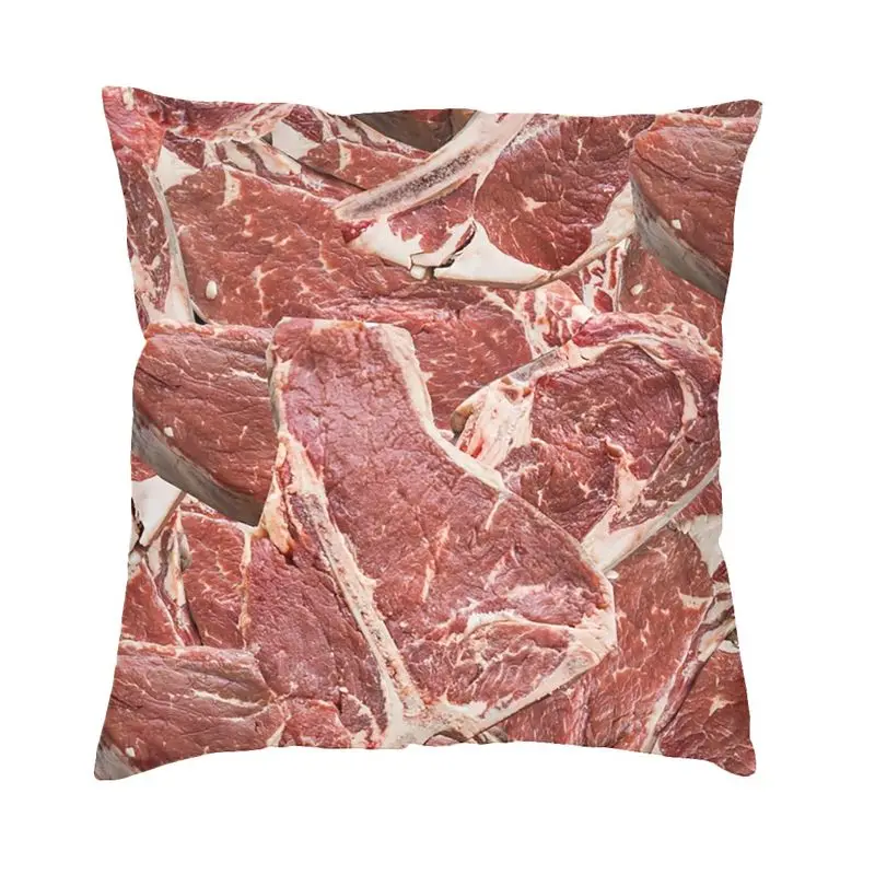 

Модная квадратная декоративная подушка для дивана с объемным изображением мяса