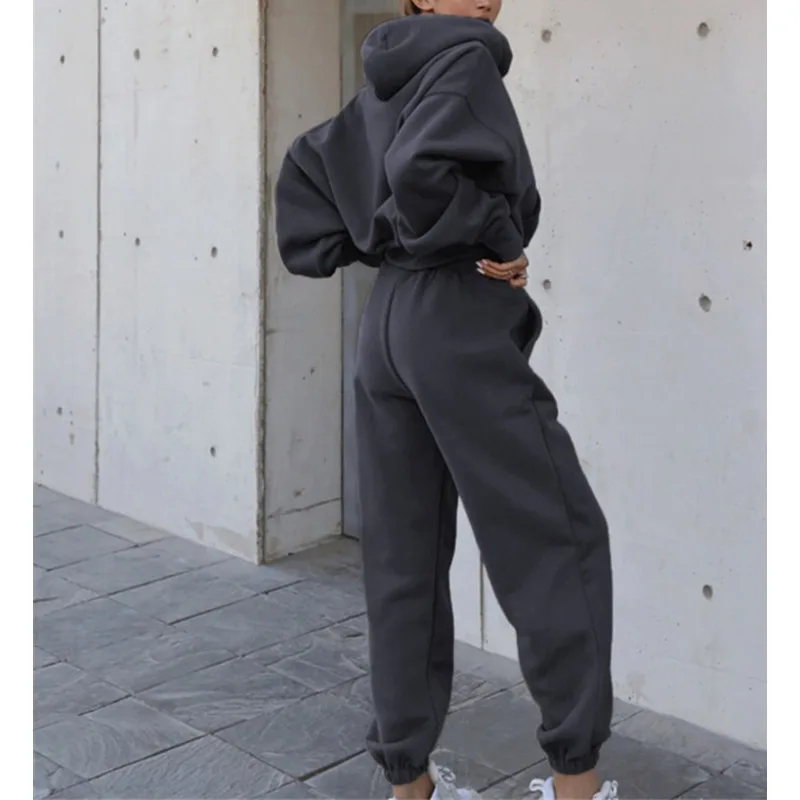 Conjunto deportivo de dos piezas para mujer, suéter informal de Color sólido, pantalones, primavera 2026