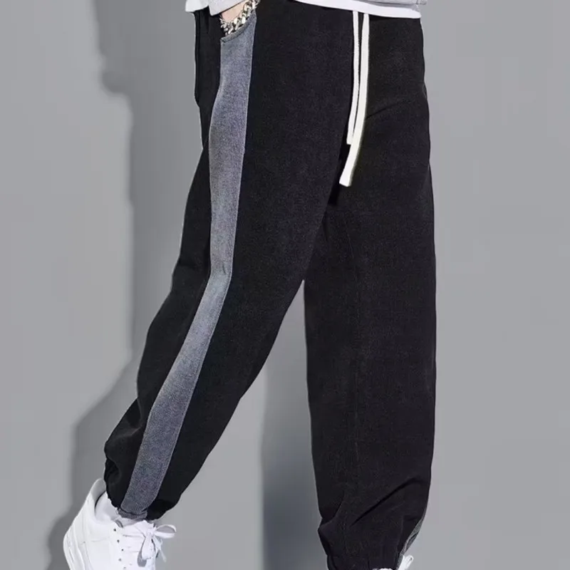 Autumn And Winter Sweatpants Men's Trendy Thick Loose Ankle Sports Hiphop Vintage Pants Korean Version Gray Casual Mens Fashion