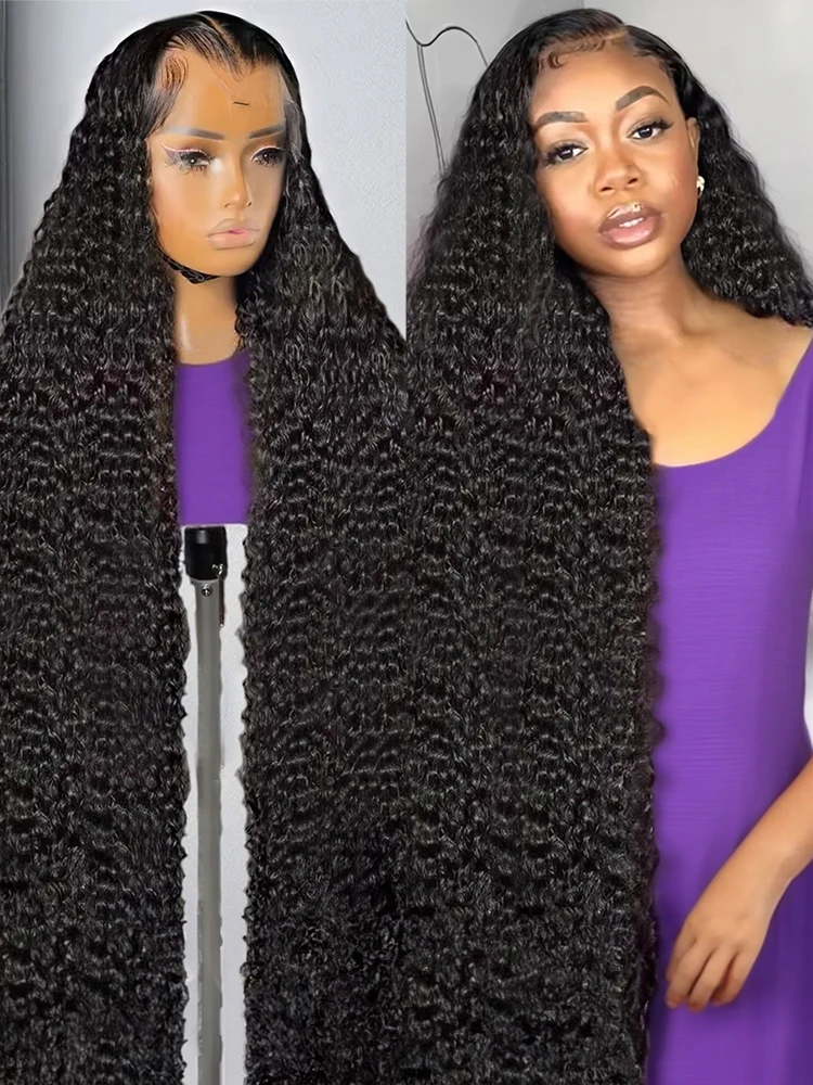 

40 46 Inch Deep Wave 13x6 HD Lace Frontal Wig 300% High Density Water Wave Curly Human Hair Wigs 13x4 Lace Front Wigs Preplucked