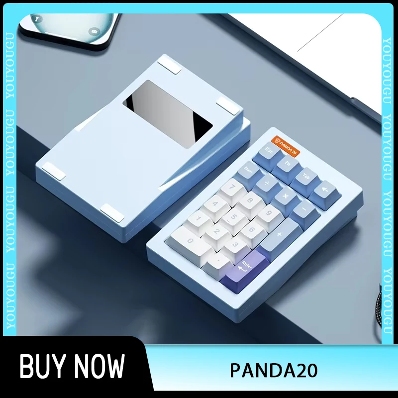 

MR Panda20 Num Keypad CNC Aluminum Wireless BT 2.4G Support DIY Switch RGB QMK VIA Customized Hot Swappable Mini Number Keyboard